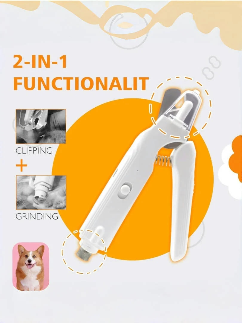 Quiet LED Pet Nail Grinder – Electric Nail Trimmer for Dogs & Cats