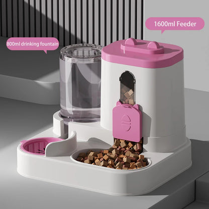 2-in-1 Automatic Pet Feeder and Water Dispenser – Dual Food & Drinking Station for Cats and Dogs