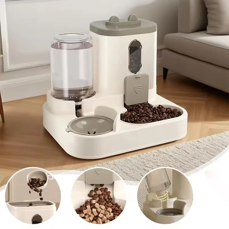 2-in-1 Automatic Pet Feeder and Water Dispenser – Dual Food & Drinking Station for Cats and Dogs