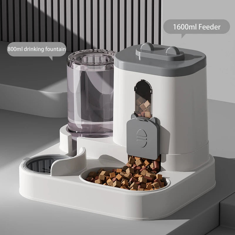 2-in-1 Automatic Pet Feeder and Water Dispenser – Dual Food & Drinking Station for Cats and Dogs