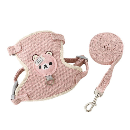 Cute Small Pet Vest Harness with Leash – Walking Harness for Dogs, Cats & Bunnies