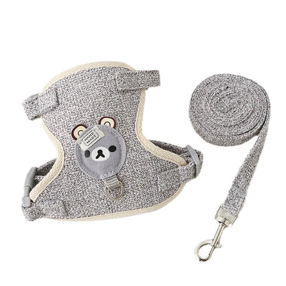 Cute Small Pet Vest Harness with Leash – Walking Harness for Dogs, Cats & Bunnies