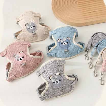 Cute Small Pet Vest Harness with Leash – Walking Harness for Dogs, Cats & Bunnies