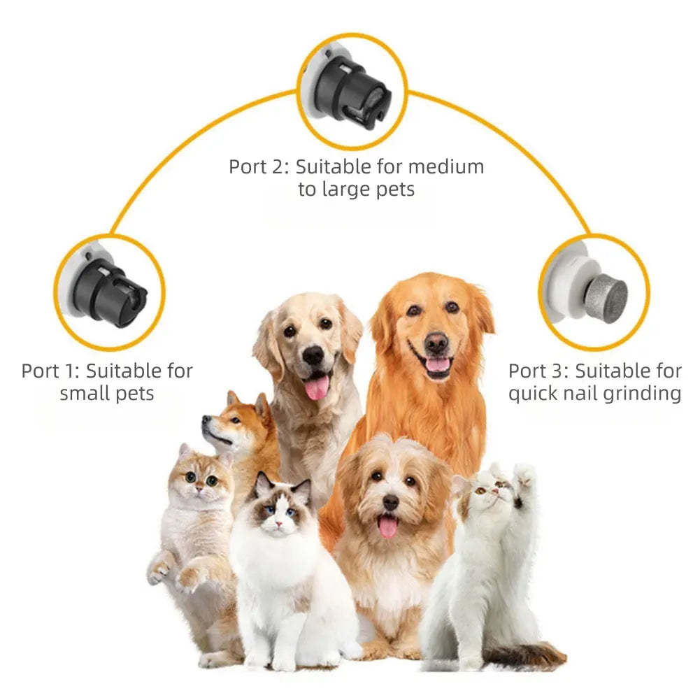 5-Speed LED Dog Nail Grinder – Quiet Electric Pet Nail Trimmer