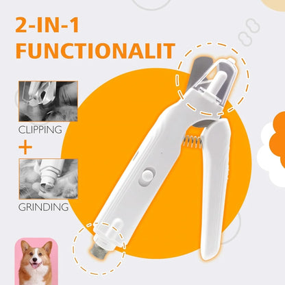 Quiet LED Pet Nail Grinder – Electric Nail Trimmer for Dogs & Cats