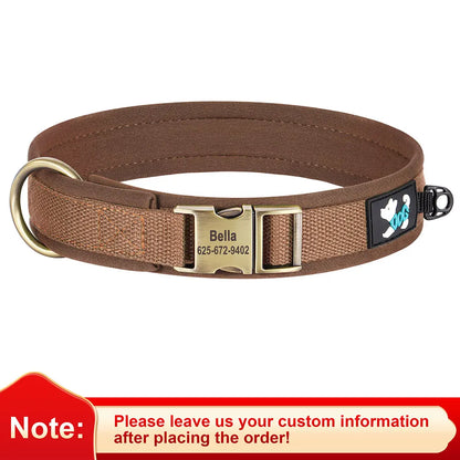 Custom Engraved Nylon Dog Collar – Adjustable Personalized Pet ID Collar