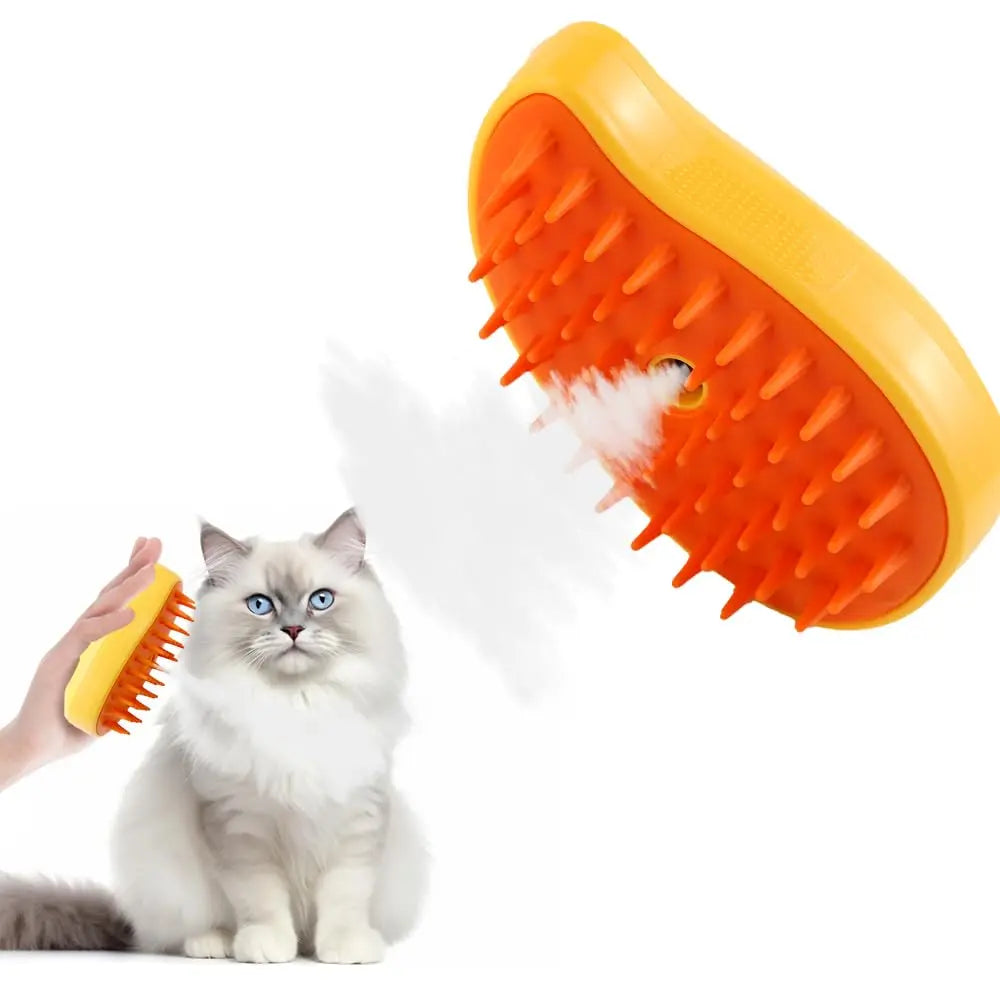 Steam Spray Pet Grooming Brush – Electric 3-in-1 Dog & Cat Deshedding Massage Comb