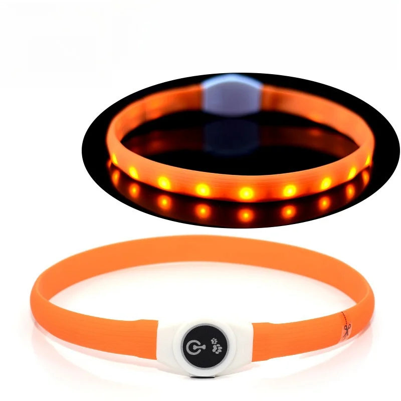 New Led Luminous Dog Collar PVC Waterproof , For Large Medium Small Dogs Collar Usb Light Night Safety Pet Glowing Accessories