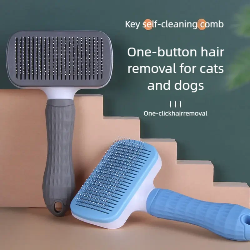 Stainless Steel Pet Hair Brush – Grooming Comb for Long Hair Dogs & Cats