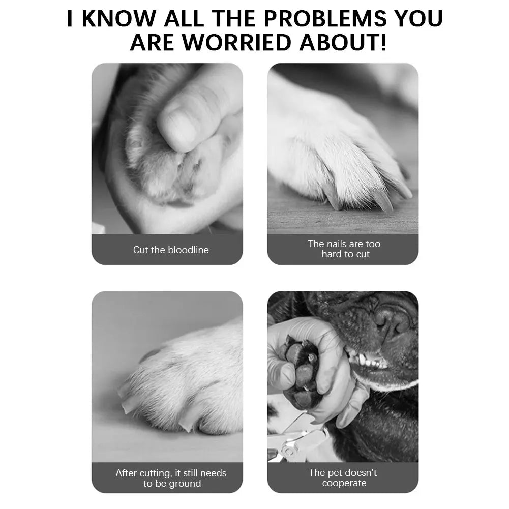 5-Speed LED Dog Nail Grinder – Quiet Electric Pet Nail Trimmer