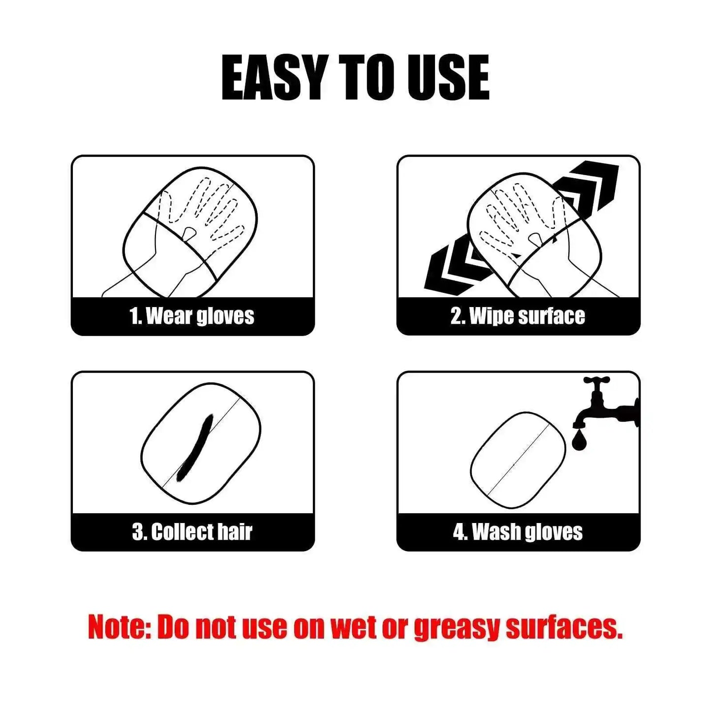 Double-Sided Pet Hair Remover Gloves – Reusable Static Fur Cleaning Tool