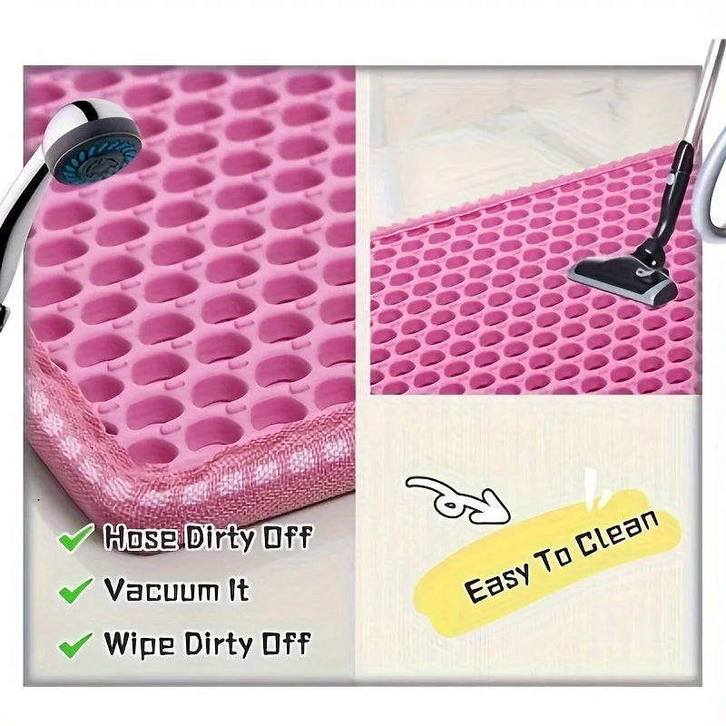 Double Layer Waterproof Cat Litter Mat – Honeycomb Scatter Control Easy Clean Mat