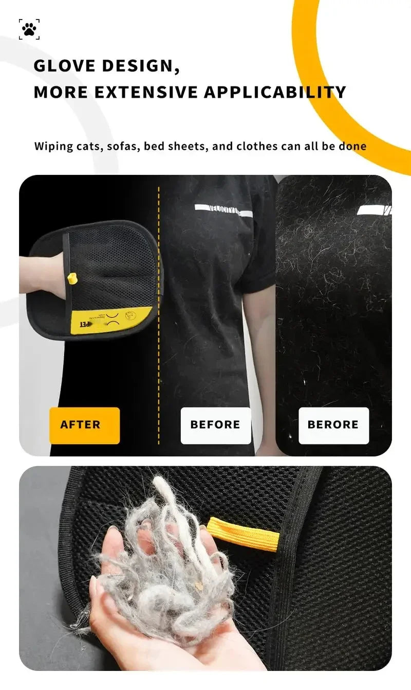 Double-Sided Electrostatic Pet Grooming Gloves – Hair Removal & Deshedding Tool