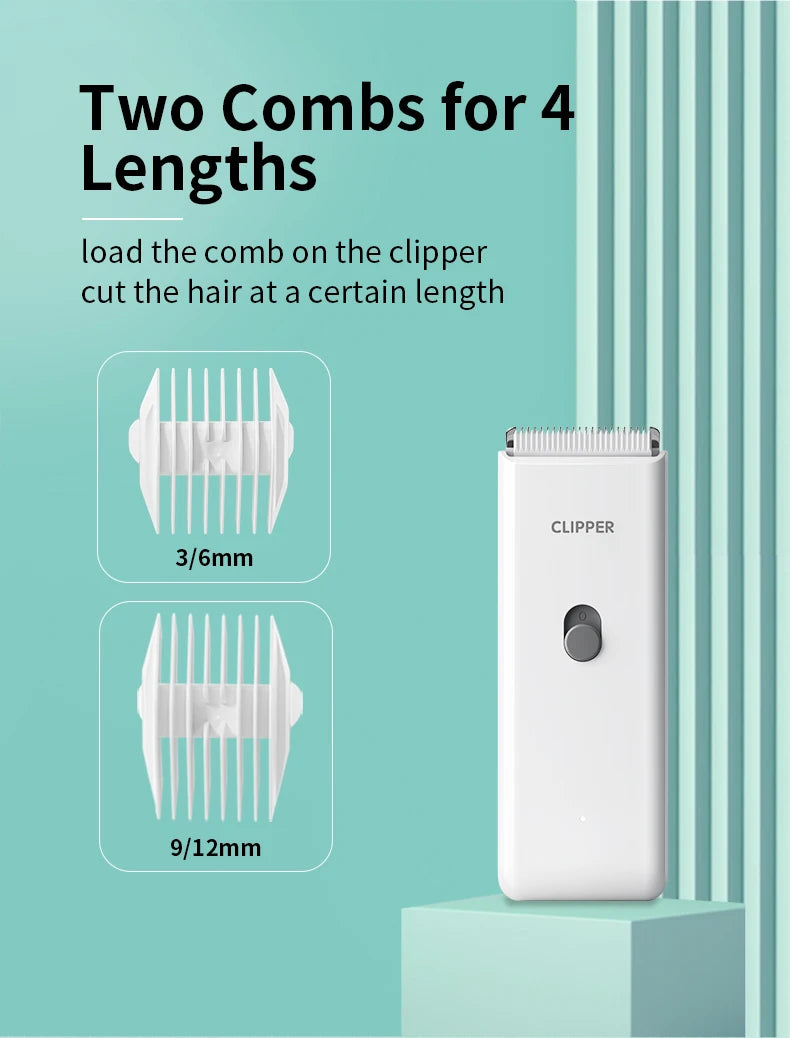 Rechargeable Waterproof Dog Hair Trimmer – USB Pet Grooming Clipper with Ceramic Blade