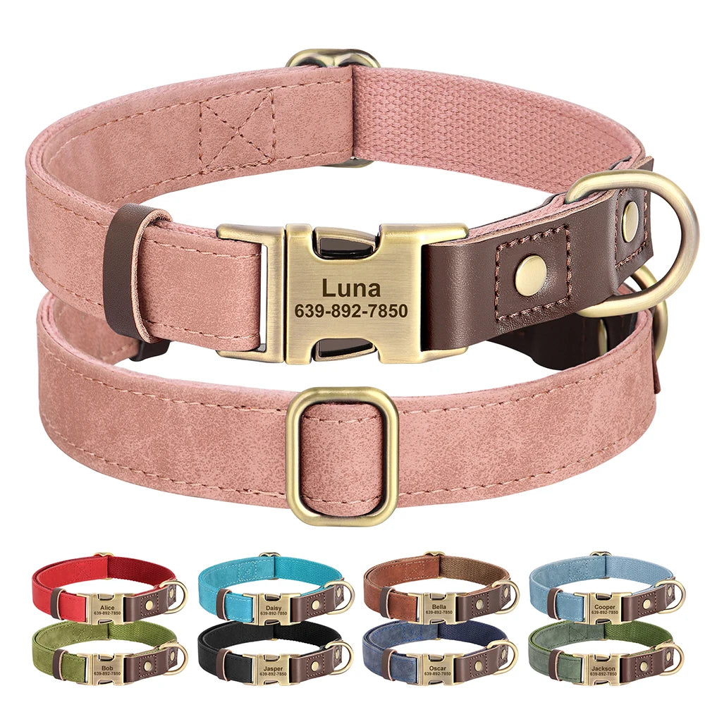 Personalized PU Leather Dog Collar