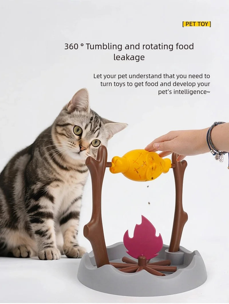 360° Rotating Treat Dispensing Pet Toy – Interactive Slow Feeder for Dogs & Cats