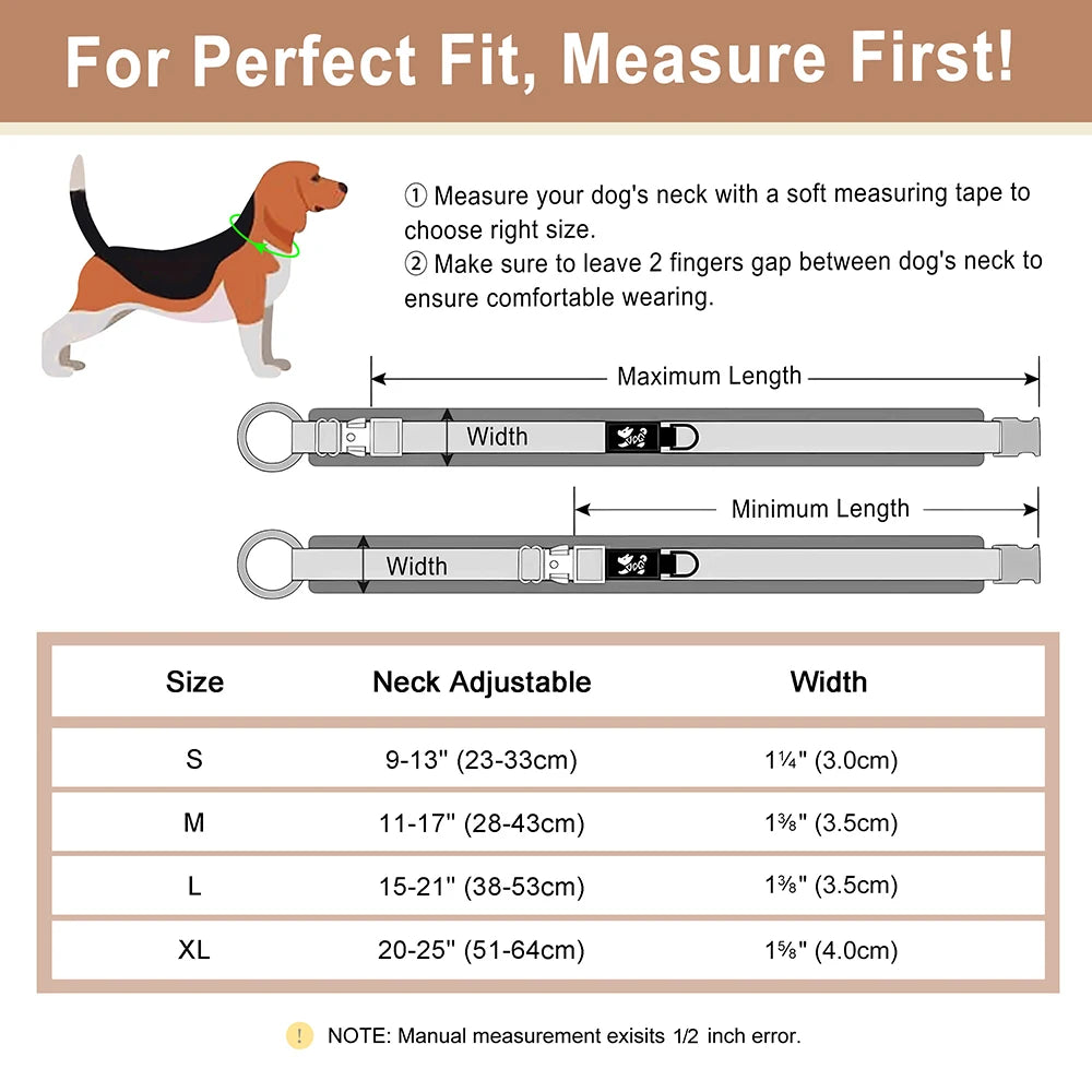 Custom Engraved Nylon Dog Collar – Adjustable Personalized Pet ID Collar