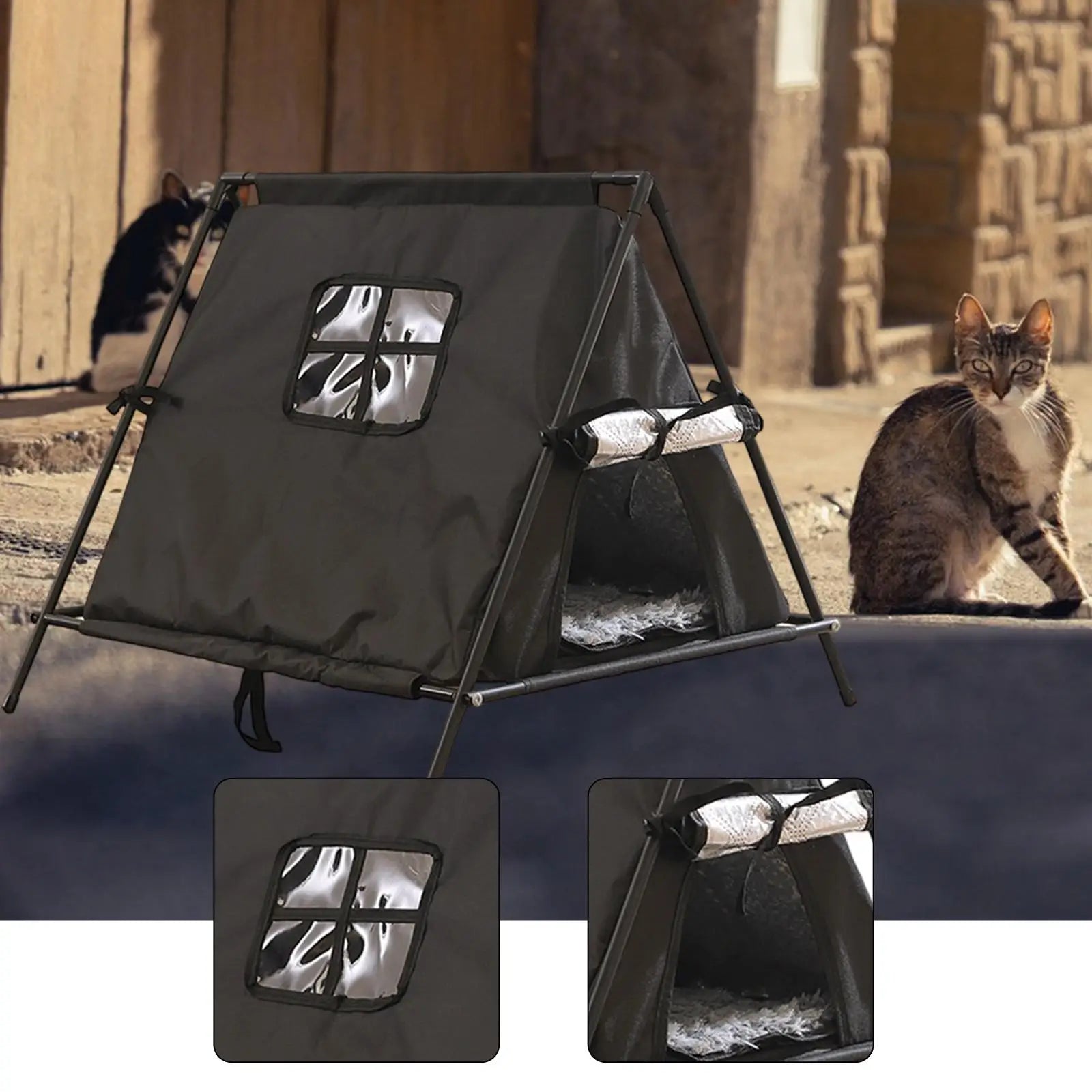 Enclosed Cat Tent Bed – Cozy Hideaway Kitten Cave for Indoor & Outdoor