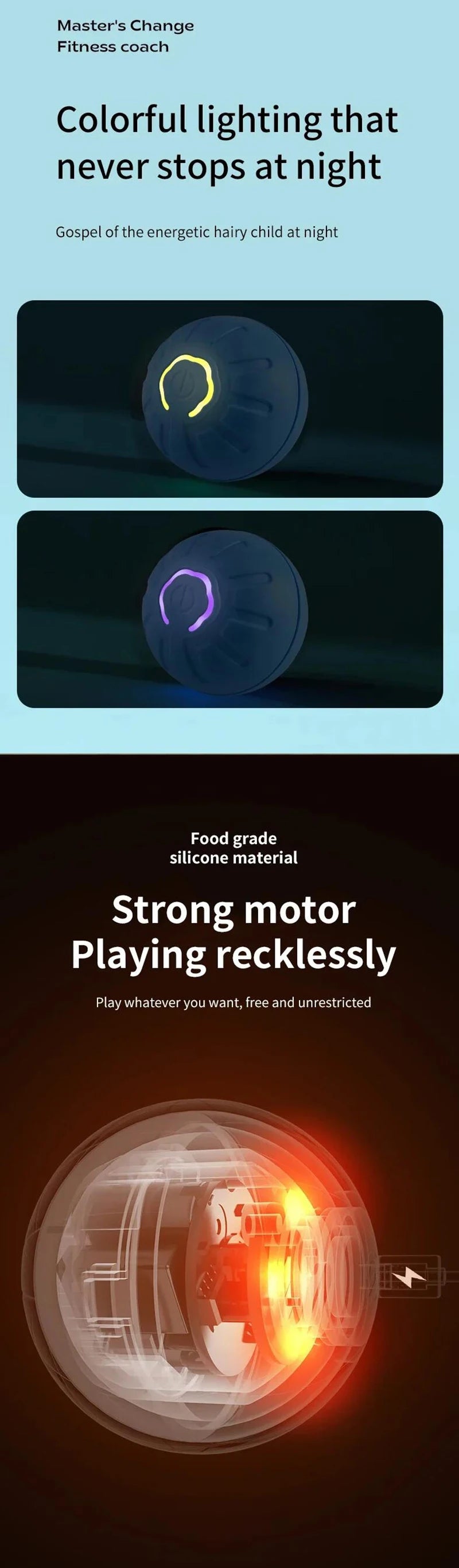 USB Rechargeable Smart Pet Toy Ball – Automatic Moving Interactive Dog & Cat Toy