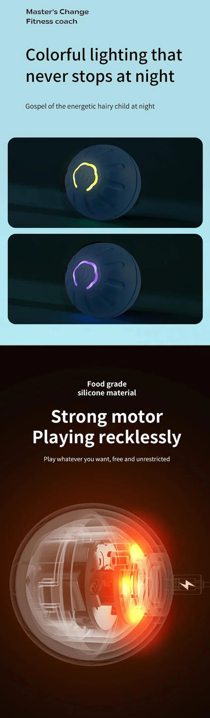 USB Rechargeable Smart Pet Toy Ball – Automatic Moving Interactive Dog & Cat Toy