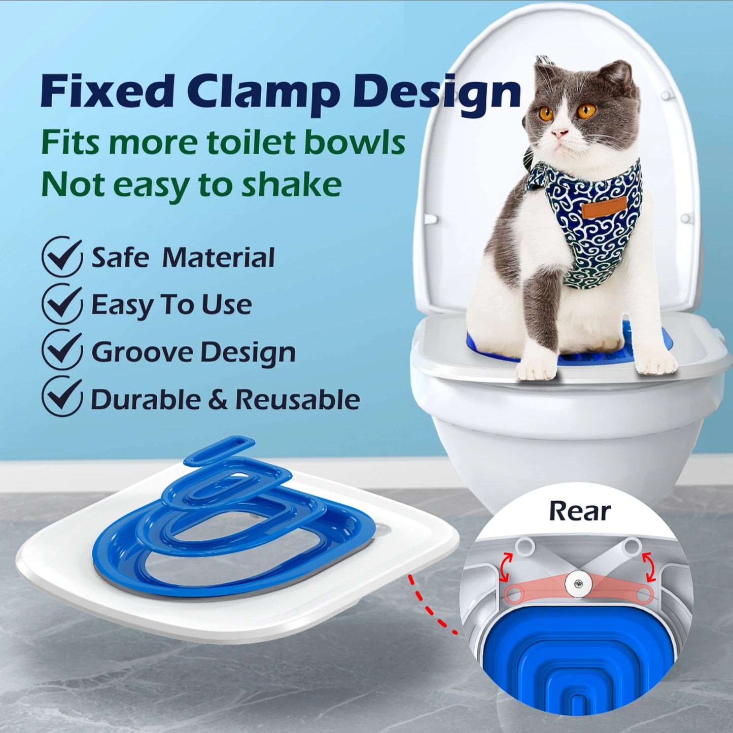 Semi-Closed Pet Toilet Training Kit – Reusable Litter Sand Tray for Cats and Small Dogs