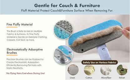 Reusable Pet Hair Remover Brush – Static Fur Cleaner for Furniture, Carpet & Clothes