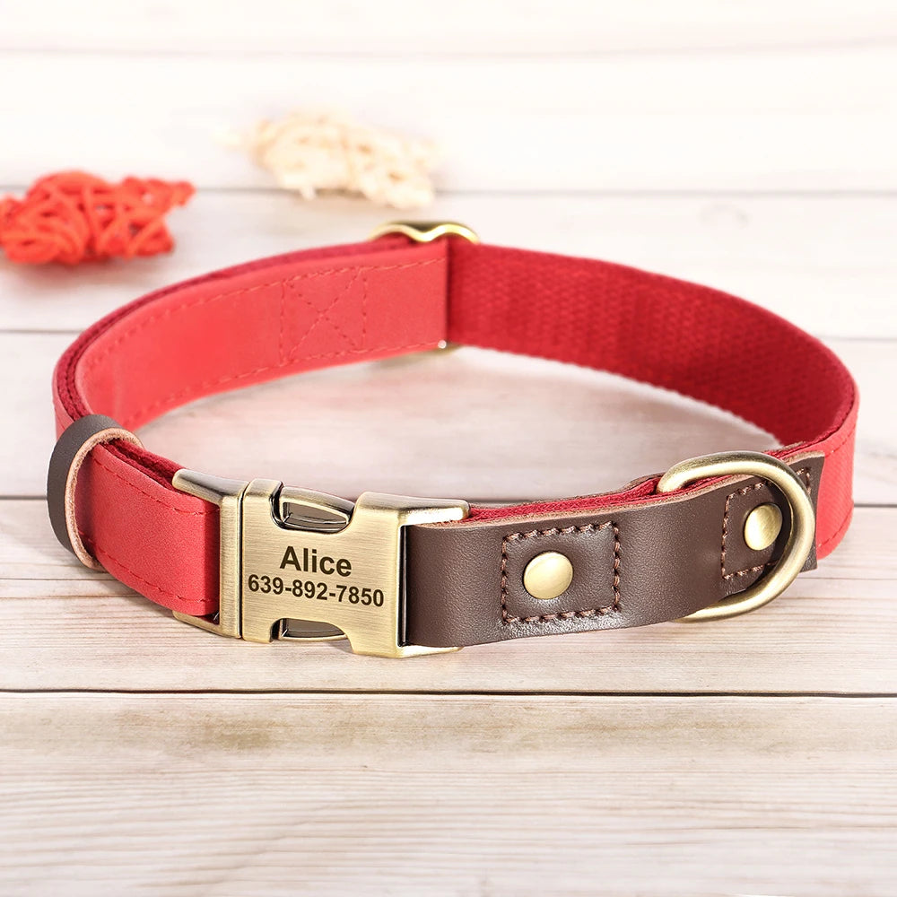Personalized PU Leather Dog Collar