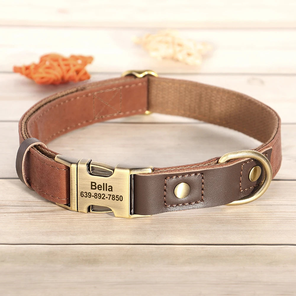 Personalized PU Leather Dog Collar