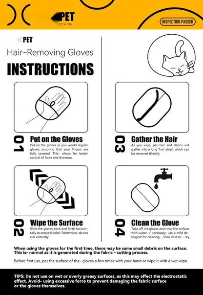 Double-Sided Electrostatic Pet Grooming Gloves – Hair Removal & Deshedding Tool