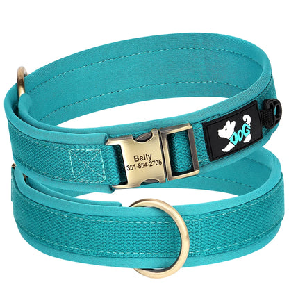Custom Engraved Nylon Dog Collar – Adjustable Personalized Pet ID Collar