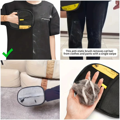 Double-Sided Electrostatic Pet Grooming Gloves – Hair Removal & Deshedding Tool