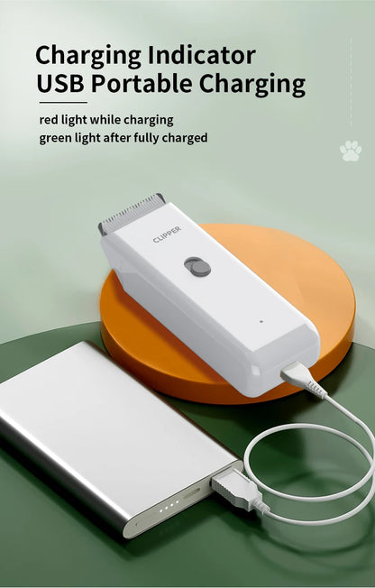 Rechargeable Waterproof Dog Hair Trimmer – USB Pet Grooming Clipper with Ceramic Blade