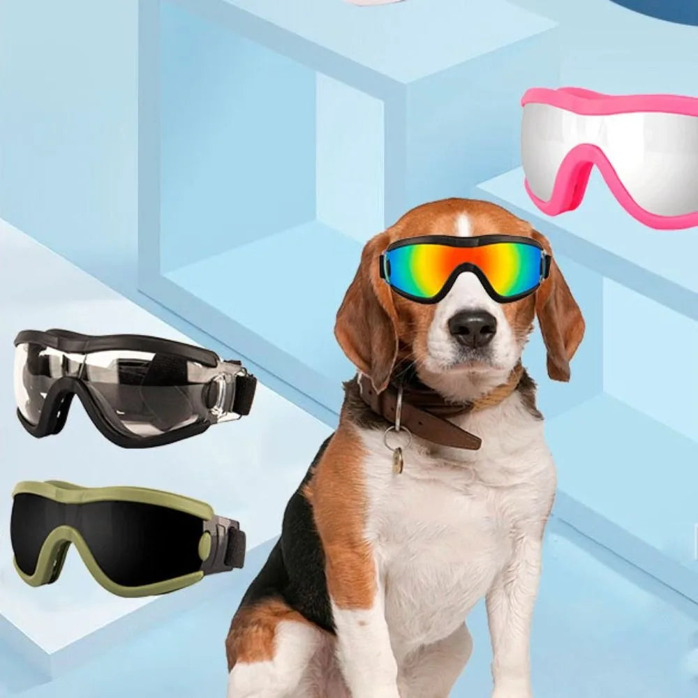 Windproof UV Dog Sunglasses – Adjustable Anti-Fog Pet Goggles for Outdoor Travel