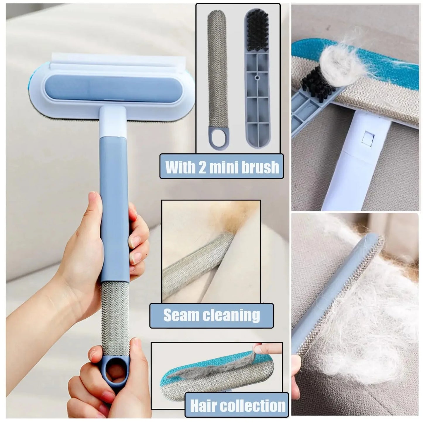 Reusable Pet Hair Remover Brush – Static Fur Cleaner for Furniture, Carpet & Clothes