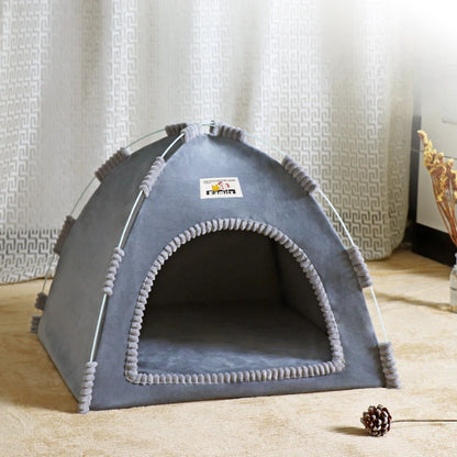 Portable Foldable Pet Tent – Breathable Cat & Dog House with Summer Cool Mat