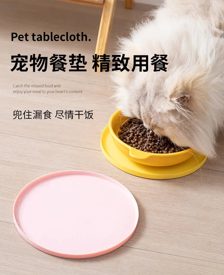 Non-Slip Cat Feeding Placemat – Waterproof Pet Food & Water Bowl Mat