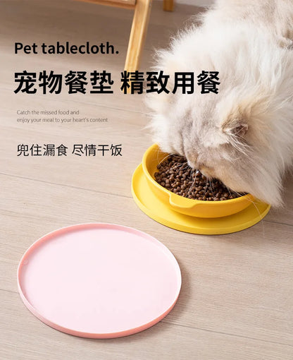 Non-Slip Cat Feeding Placemat – Waterproof Pet Food & Water Bowl Mat