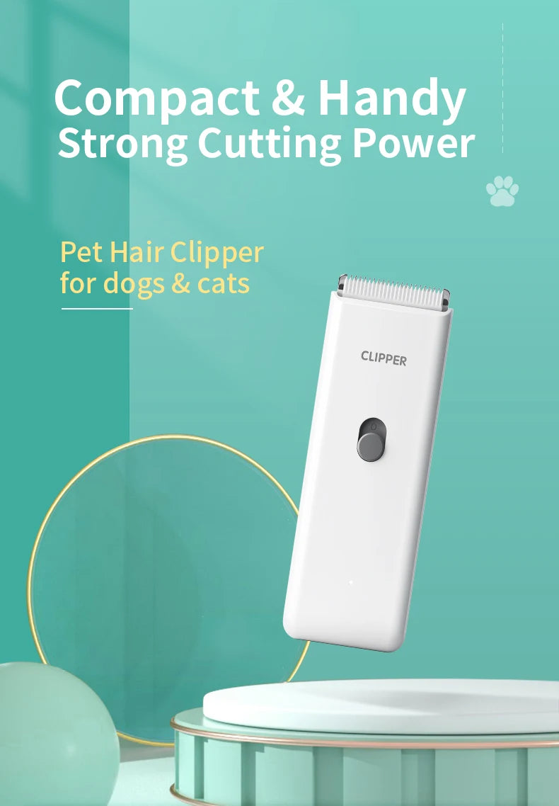 Rechargeable Waterproof Dog Hair Trimmer – USB Pet Grooming Clipper with Ceramic Blade