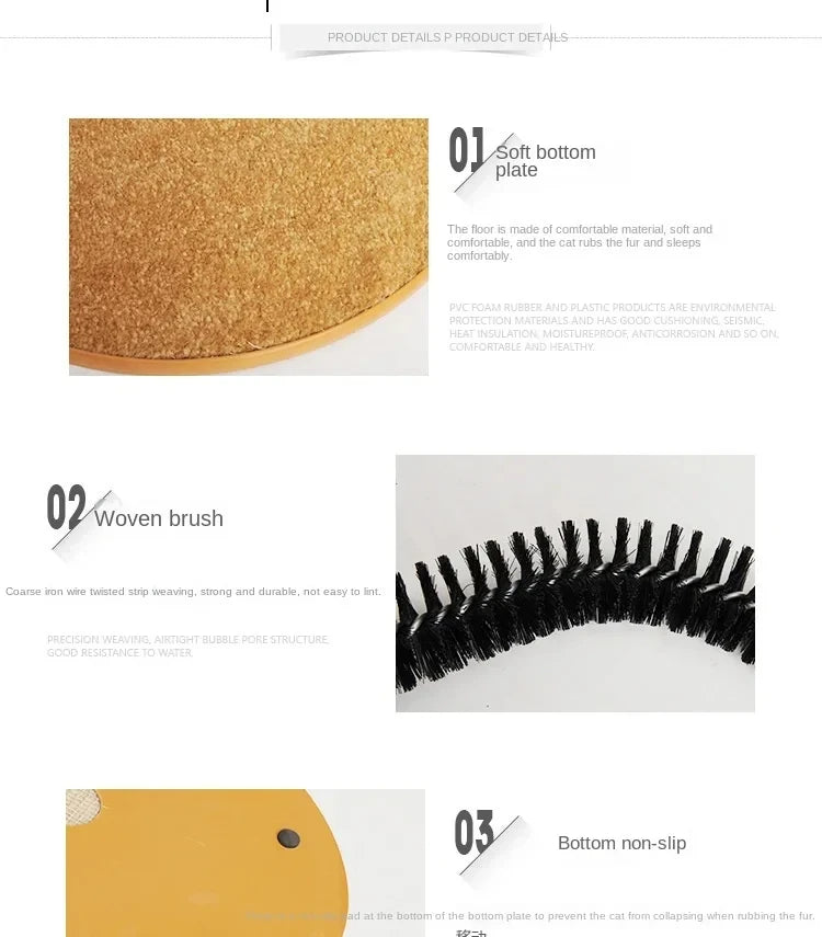 Self Grooming Cat Arch – Massage Brush & Scratching Pad Interactive Cat Toy