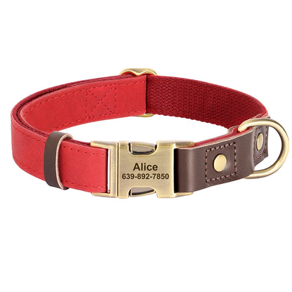 Personalized PU Leather Dog Collar