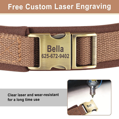 Custom Engraved Nylon Dog Collar – Adjustable Personalized Pet ID Collar