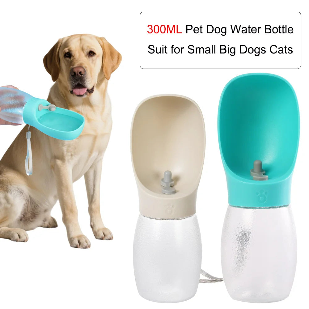 Portable Dog Water Bottle 300ML – Leakproof Travel Drinking Bottle for Dogs and Cats