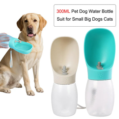 Portable Dog Water Bottle 300ML – Leakproof Travel Drinking Bottle for Dogs and Cats