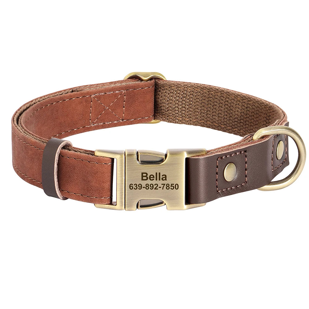 Personalized PU Leather Dog Collar