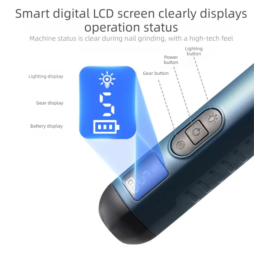 5-Speed LED Dog Nail Grinder – Quiet Electric Pet Nail Trimmer