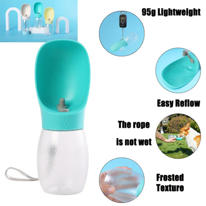 Portable Dog Water Bottle 300ML – Leakproof Travel Drinking Bottle for Dogs and Cats