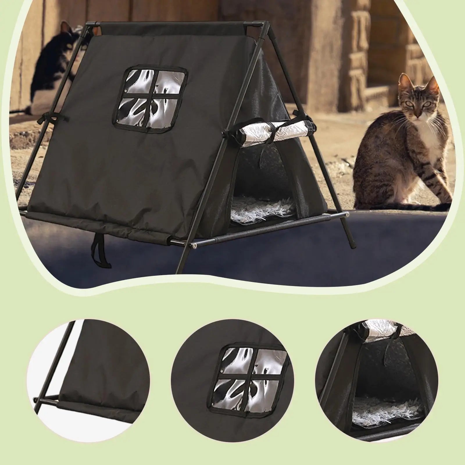 Enclosed Cat Tent Bed – Cozy Hideaway Kitten Cave for Indoor & Outdoor