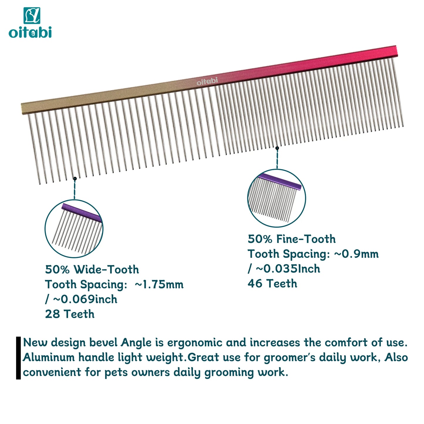 Deluxe Pointed Tail Pet Grooming Comb – Styling & Finishing Comb for Dogs & Cats