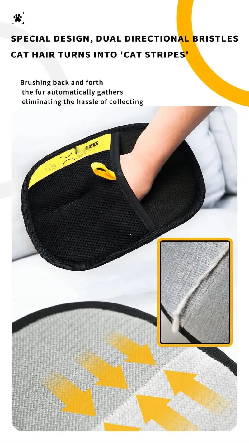 Double-Sided Electrostatic Pet Grooming Gloves – Hair Removal & Deshedding Tool