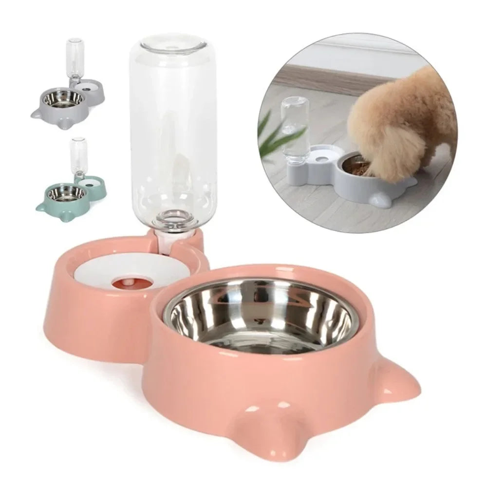 Automatic Pet Food Bowl with Water Dispenser – Dual Feeding & Drinking Station for Cats and Dogs